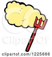 Clipart Of A Devil Trident And Cloud Royalty Free Vector Illustration by lineartestpilot