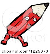 Clipart Of A Red Pencil Royalty Free Vector Illustration