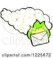 Poster, Art Print Of Envelope With Green Flames And A Cloud