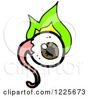 Clipart Of Green Flames And An Eyeball Royalty Free Vector Illustration by lineartestpilot