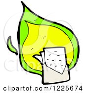 Clipart Of A Letter And Green Flames Royalty Free Vector Illustration