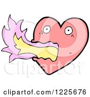 Clipart Of A Flaming Heart Royalty Free Vector Illustration by lineartestpilot