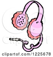 Clipart Of Pink Headphones Royalty Free Vector Illustration by lineartestpilot