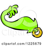 Clipart Of A Ring And Magic Green Hand Royalty Free Vector Illustration