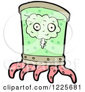 Clipart Of A Brain In A Tentacled Jar Royalty Free Vector Illustration by lineartestpilot