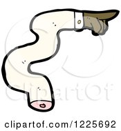 Clipart Of A Black Pointing Severed Hand Royalty Free Vector Illustration