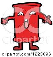 Clipart Of A Shouting Red Can Royalty Free Vector Illustration