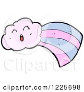 Clipart Of A Yawning Shooting Cloud Royalty Free Vector Illustration by lineartestpilot