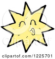 Clipart Of A Puckered Yellow Star Royalty Free Vector Illustration by lineartestpilot