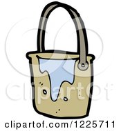 Clipart Of A Dripping Bucket Royalty Free Vector Illustration by lineartestpilot