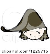 Clipart Of A Happy Brunette Girl Royalty Free Vector Illustration by lineartestpilot