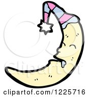 Clipart Of A Drooling Crescent Moon Royalty Free Vector Illustration by lineartestpilot