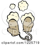 Clipart Of Dusty Mittens Royalty Free Vector Illustration