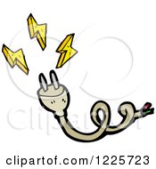 Clipart Of A Sparking Electric Cable Royalty Free Vector Illustration