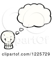 Clipart Of A Thinking Skull Royalty Free Vector Illustration by lineartestpilot