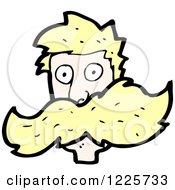 Clipart Of A Blond Man With A Big Mustache Royalty Free Vector Illustration by lineartestpilot