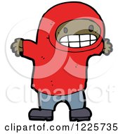 Clipart Of A Clipart Of A Grinning Black Boy In A Hodie Royalty Free Vector Illustration