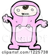 Clipart Of A Kid In A Kid Monster Costume Royalty Free Vector Illustration by lineartestpilot