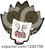 Clipart Of A Brunette Mans Head Royalty Free Vector Illustration by lineartestpilot