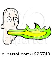 Clipart Of A Bald Man Breathing Fire Royalty Free Vector Illustration