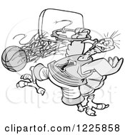Poster, Art Print Of Grayscale Slam Dunk Turkey Tournament With A Bird Hanging From A Hoop