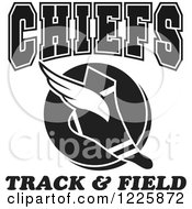Poster, Art Print Of Black And White Winged Shoe With Chiefs Team Track And Field Text