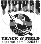 Poster, Art Print Of Black And White Winged Shoe With Vikings Team Track And Field Text