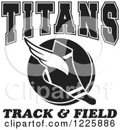 Poster, Art Print Of Black And White Winged Shoe With Titans Team Track And Field Text