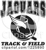 Poster, Art Print Of Black And White Winged Shoe With Jaguars Team Track And Field Text