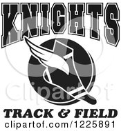 Poster, Art Print Of Black And White Winged Shoe With Knights Team Track And Field Text