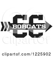Poster, Art Print Of Bobcats Team Cross Country Running Arrow Design In Black And White
