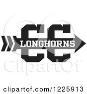 Poster, Art Print Of Longhorns Team Cross Country Running Arrow Design In Black And White