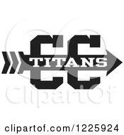 Clipart Of A Titans Team Cross Country Running Arrow Design In Black And White Royalty Free Vector Illustration