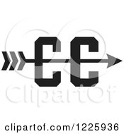 Cc Cross Country Running Arrow Design In Black And White