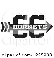 Hornets Team Cross Country Running Arrow Design In Black And White