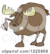 Clipart Of A Snorting Angry Moose Royalty Free Vector Illustration