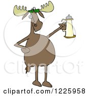 Moose Wearing Sunglasses And Holding A Beer Stein