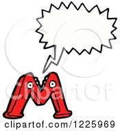 Clipart Of A Talking Letter M Monster Royalty Free Vector Illustration