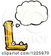 Clipart Of A Thinking Letter L Monster Royalty Free Vector Illustration