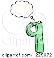 Clipart Of A Thinking Number Nine Royalty Free Vector Illustration by lineartestpilot