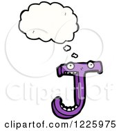 Clipart Of A Thinking Letter J Monster Royalty Free Vector Illustration