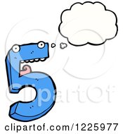 Clipart Of A Thinking Number Five Royalty Free Vector Illustration by lineartestpilot