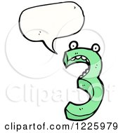 Clipart Of A Talking Number Three Royalty Free Vector Illustration by lineartestpilot