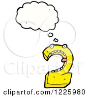 Clipart Of A Thinking Number Two Royalty Free Vector Illustration by lineartestpilot