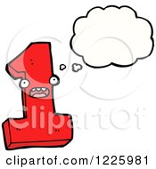 Clipart Of A Thinking Number One Royalty Free Vector Illustration by lineartestpilot