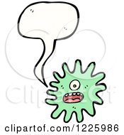 Clipart Of A Talking Green Germ Royalty Free Vector Illustration by lineartestpilot