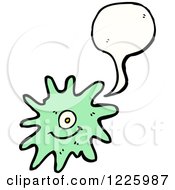 Clipart Of A Talking Green Germ Royalty Free Vector Illustration