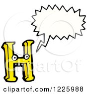 Clipart Of A Talking Letter H Monster Royalty Free Vector Illustration
