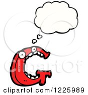 Clipart Of A Thinking Letter G Monster Royalty Free Vector Illustration