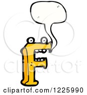 Clipart Of A Talking Letter F Monster Royalty Free Vector Illustration